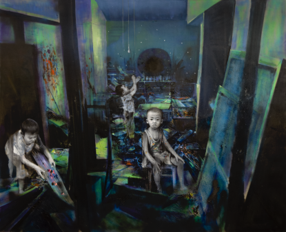 Li Tianbing, Bacon studio bleu, 2022